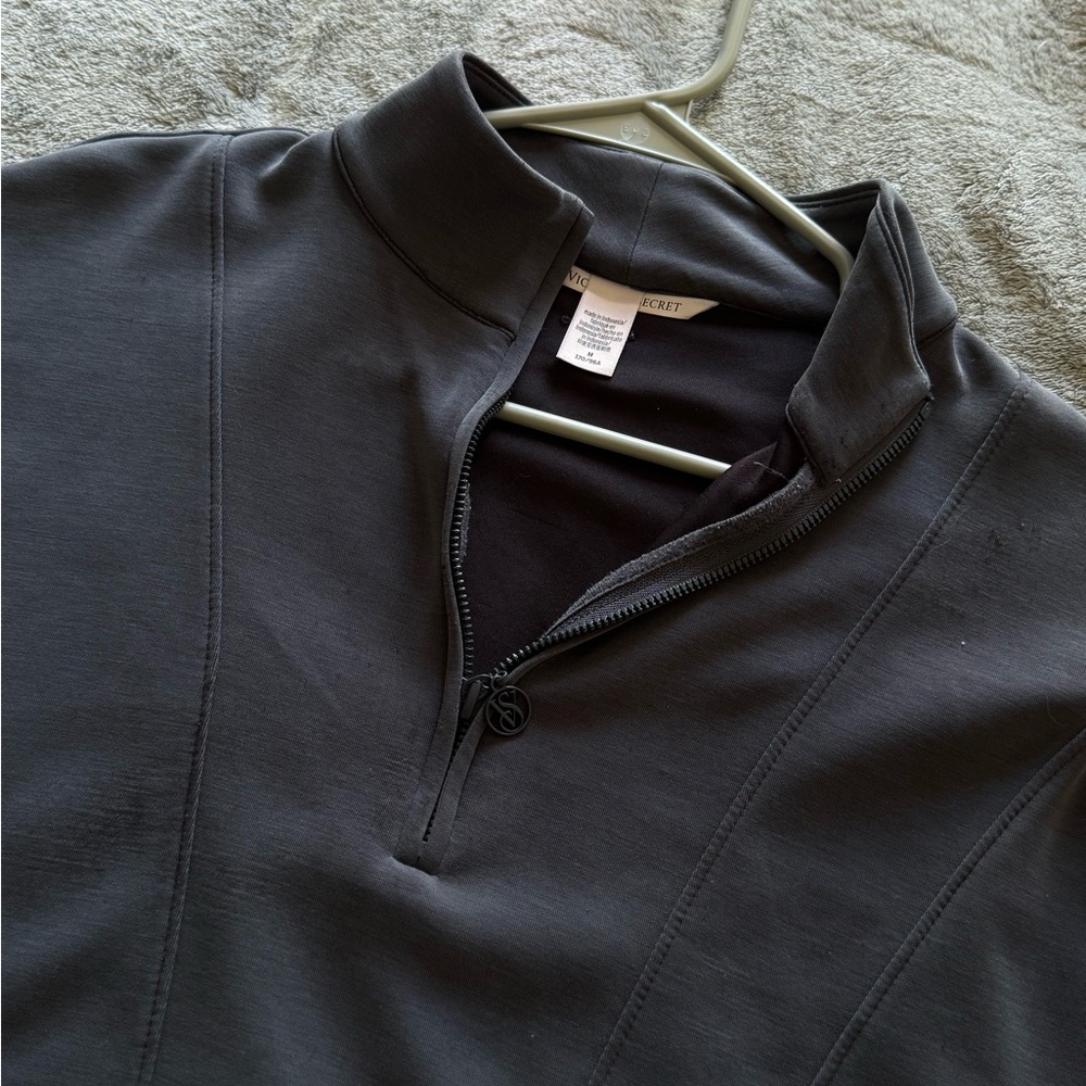 Dark Gray Quarter-Zip Pullover - image 2